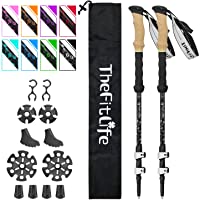 Los mejores  - TheFitLife Bastones Trekking Plegables Carbono - telescópicos- 2 Unidades- ultraligeros- Extensibles- los Mejores…